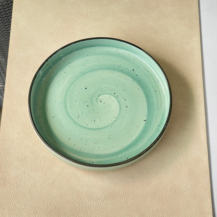 8 inch Classic Plate ( Teal Colorline with Black Line and Black Specks