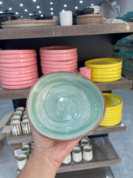 Leftover 4 inch Curved Bowl ( Teal Colorline )