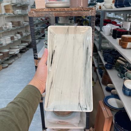 Leftover 11.5"x6" Rectangular Platter ( Black Marble )