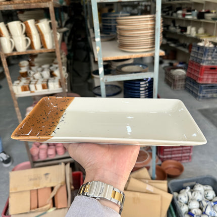 Leftover 11.5"x6" Rectangular Platter ( Sandstorm Series )