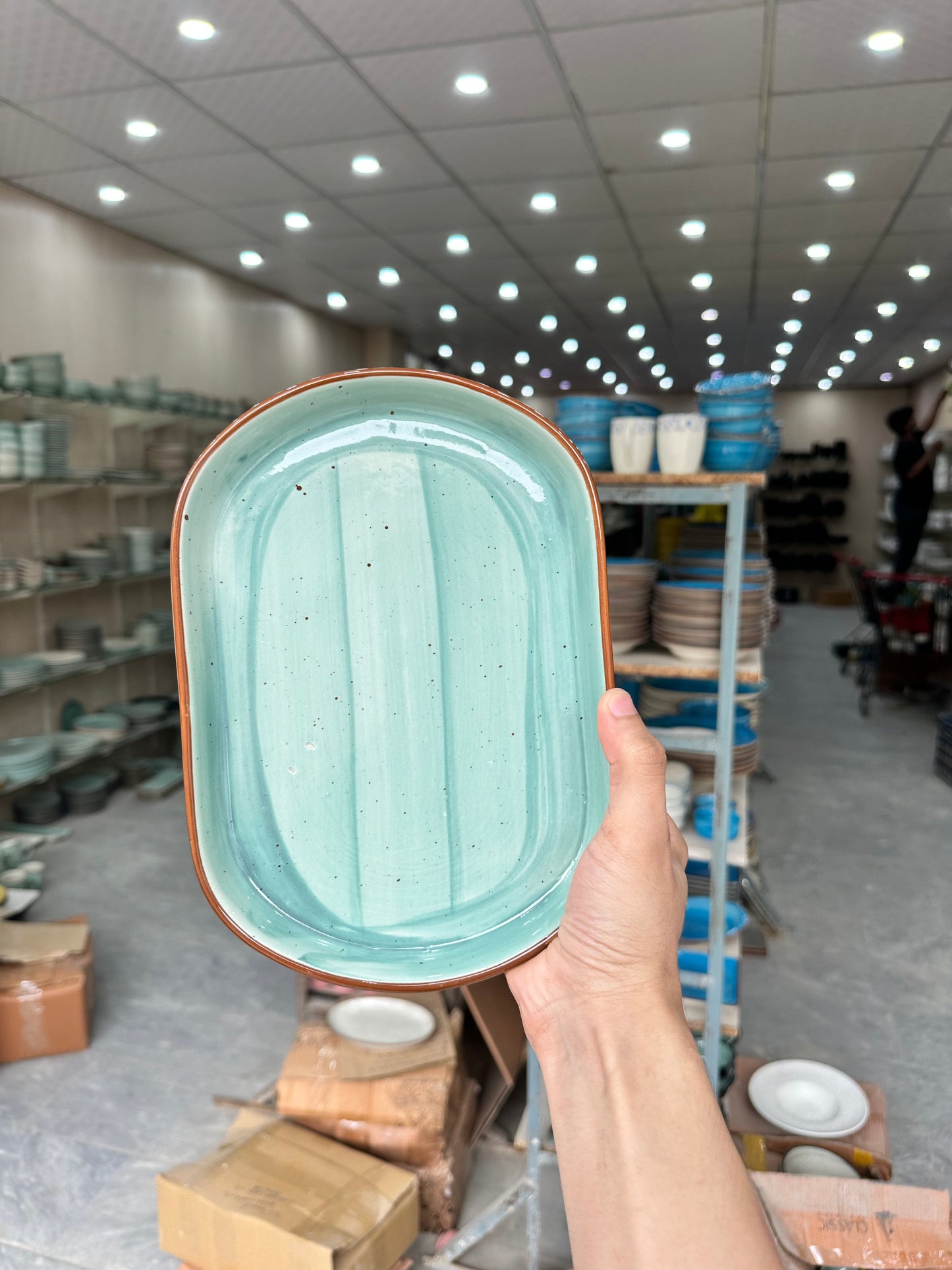 Leftover JP Platter Small ( Teal Colorline )