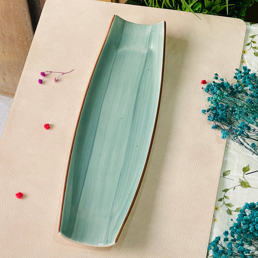 Curved Sushi Platter ( Teal Colorline )