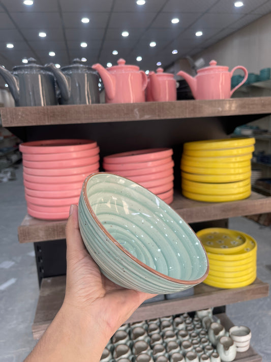 Leftover 7 inch Ripple Bowl ( Teal Colorline )