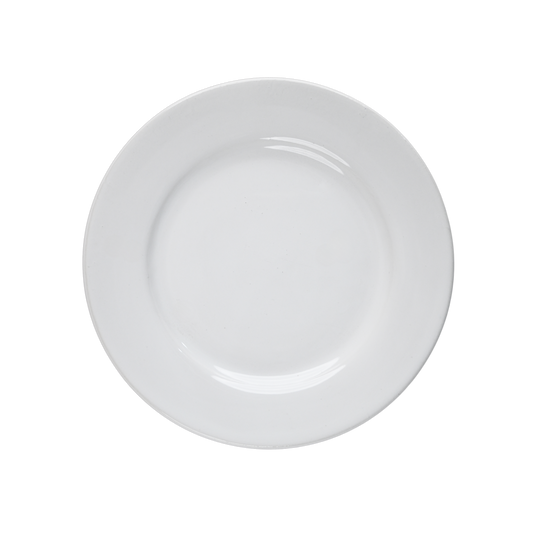 10" Flat Plate with Rim ( Glossy White )