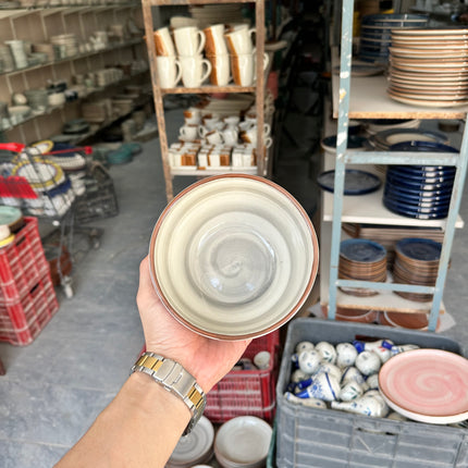 Leftover 5.5 inch Ripple Bowl ( Grey Colorline Brown line )