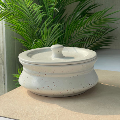 8 inch Handi ( White Matte with brown specks )