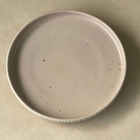 8 inch Pebble Edge Classic Plate ( Old Rose Matte )