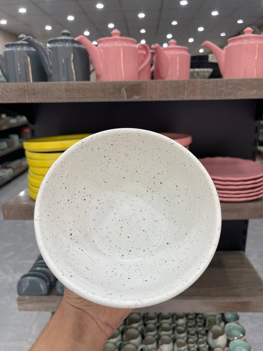Leftover 5.5 inch Ripple Bowl ( White Matte with Black Specks )