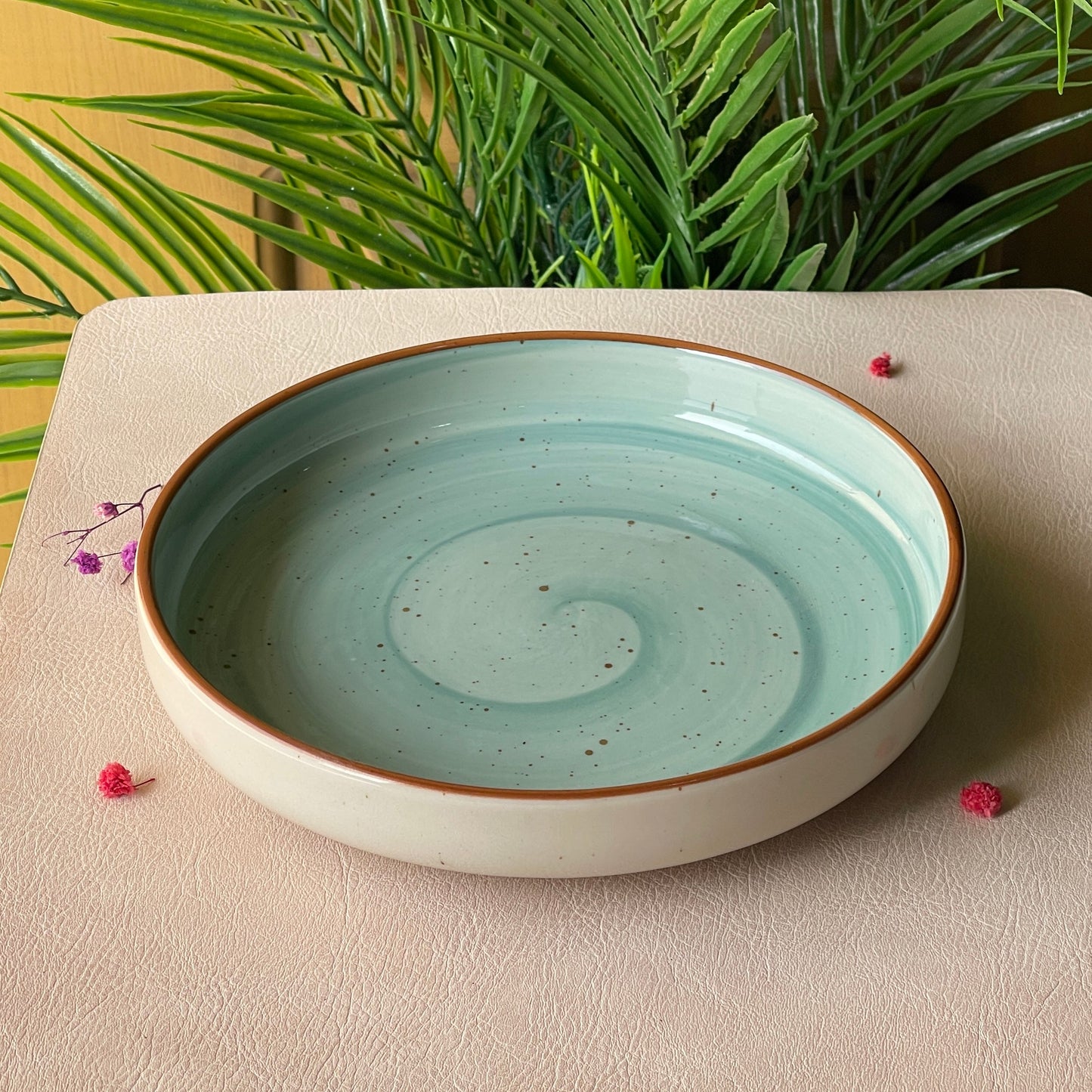 8 inch Deep Classic Plate ( Teal Colorline )