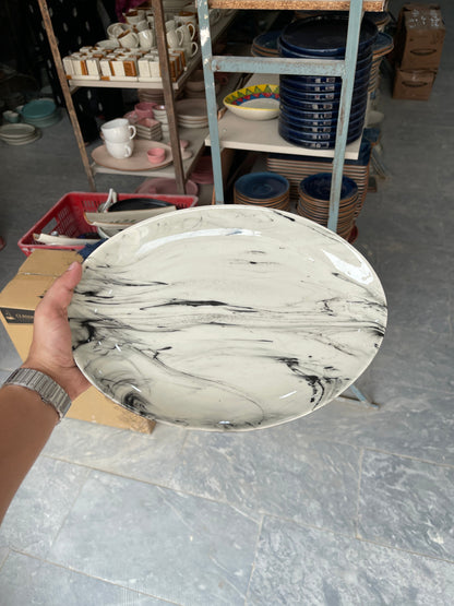 Leftover 13 inch Rimless Rice Dish ( Black Marble )