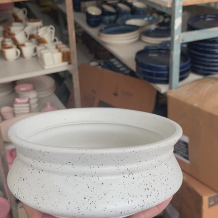 Leftover 8 inch Handi ( White Matte with Black Specks )