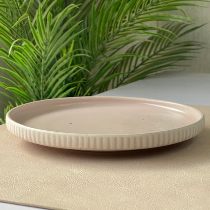 8 inch Pebble Edge Classic Plate ( Old Rose Matte )