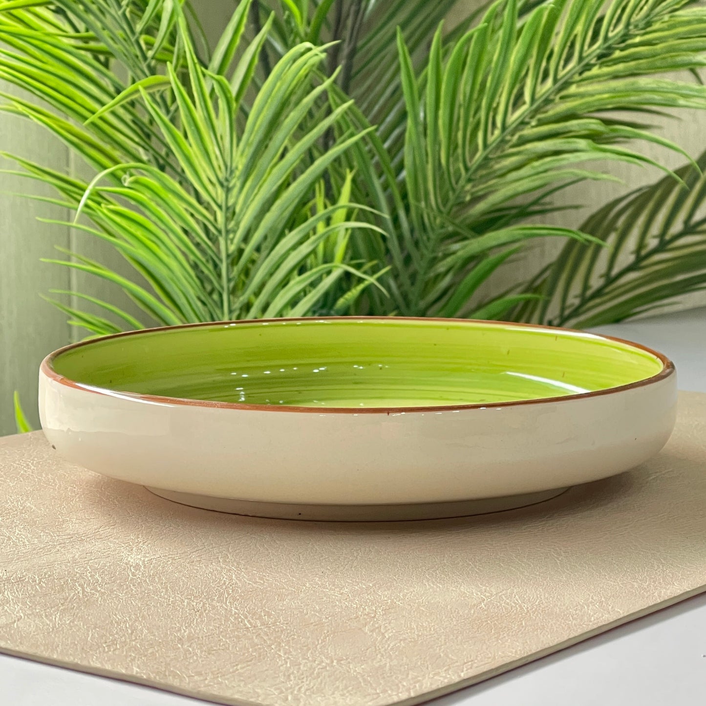 8 inch Deep Classic Plate ( Lime Green Colorline )