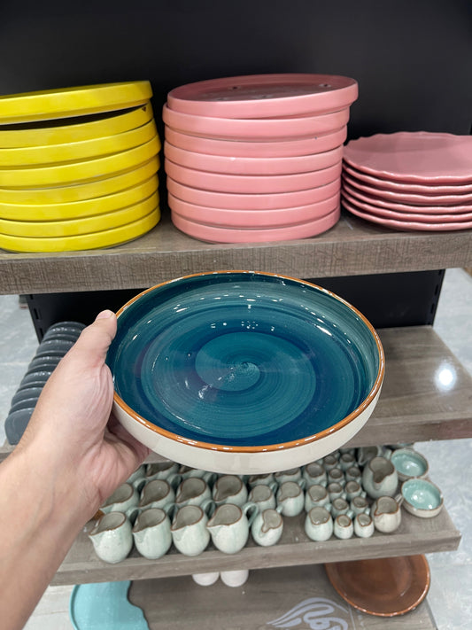 Leftover 8 inch Deep Classic Plate ( Peacock Green Colorline )