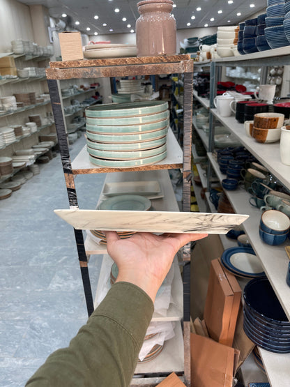 Leftover 11.5"x6" Rectangular Platter ( Black Marble )