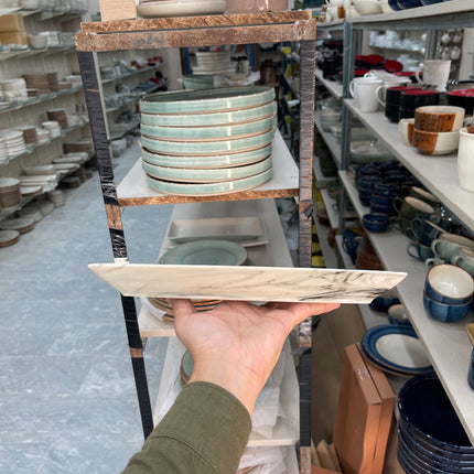 Leftover 11.5"x6" Rectangular Platter ( Black Marble )