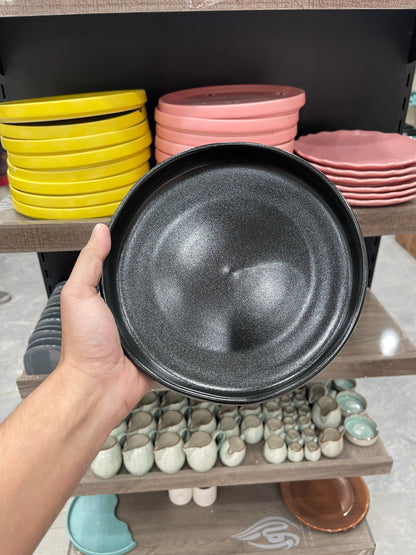 Leftover 8 inch Deep Classic Plate ( Textures Black Matte )