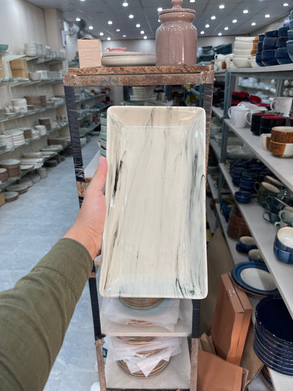 Leftover 11.5"x6" Rectangular Platter ( Black Marble )