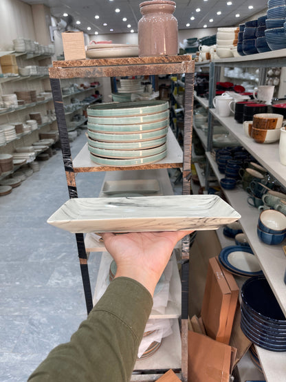 Leftover 11.5"x6" Rectangular Platter ( Black Marble )