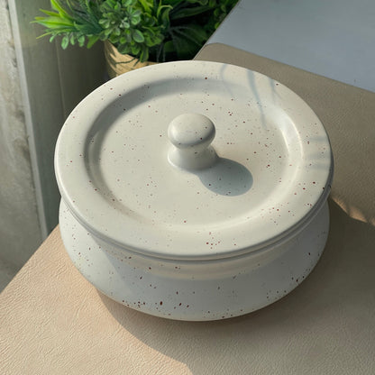 8 inch Handi ( White Matte with brown specks )