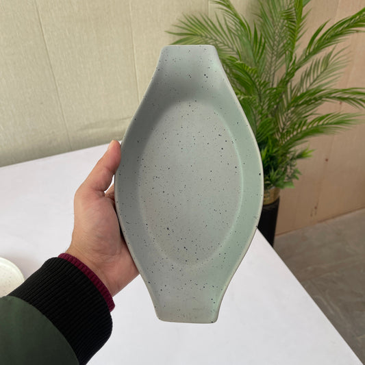 Leftover Pasta dish large 10.2"x 5.5" ( Grey Matte with Black Specks )