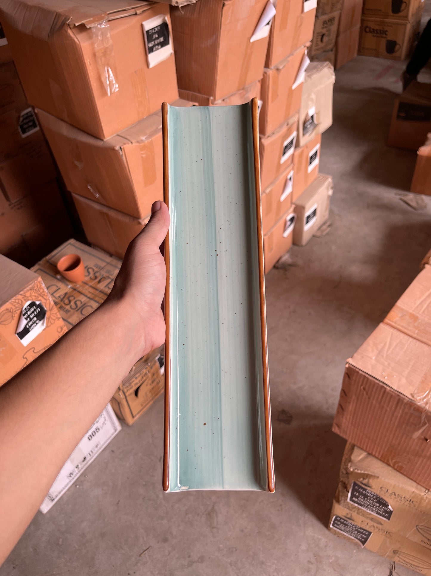 Leftover 15.5" x 6" Flat Rectangular Slab ( Teal Colorline )