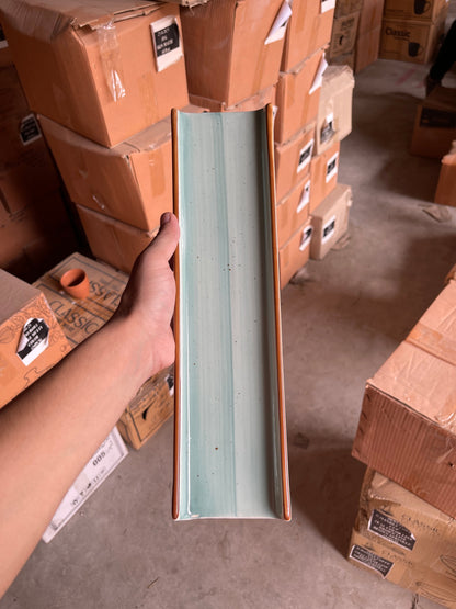 Leftover 15.5" x 6" Flat Rectangular Slab ( Teal Colorline )