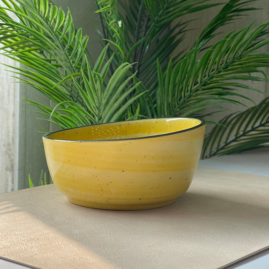 6 inch Curved Cut Bowl ( Yellow Colorline )