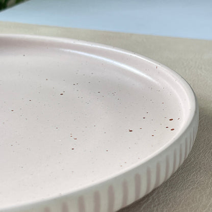 8 inch Pebble Edge Classic Plate ( Old Rose Matte )