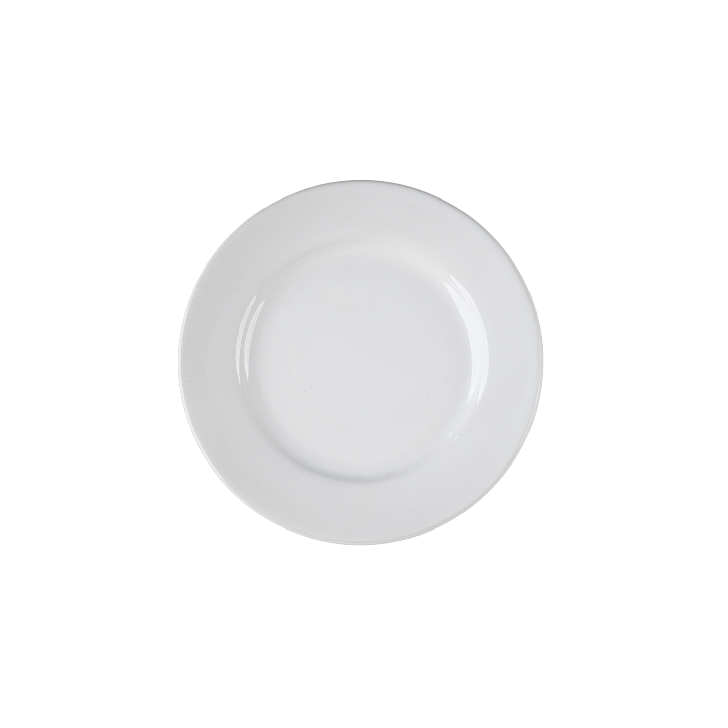 7" Flat Plate with Rim ( Glossy White )