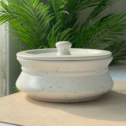 8 inch Handi ( White Matte with brown specks )