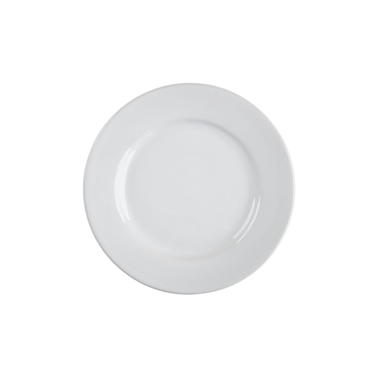 8" Flat Plate with Rim ( Glossy White )