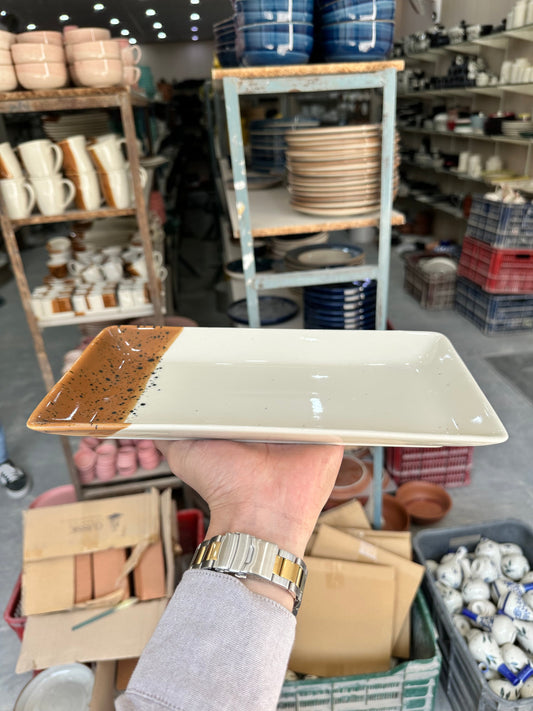 Leftover 11.5"x6" Rectangular Platter ( Sandstorm Series )