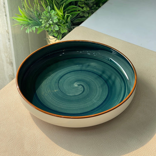 8 inch Deep Classic Plate ( Peacock Green Colorline )