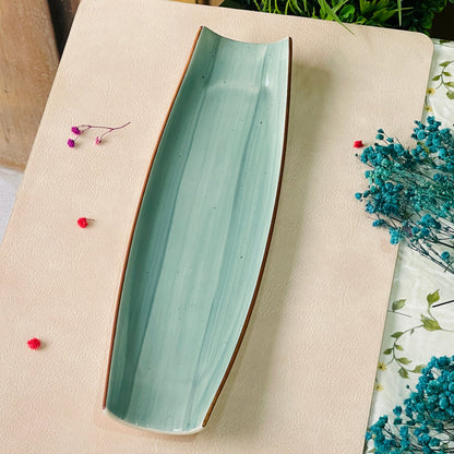 Curved Sushi Platter ( Teal Colorline )