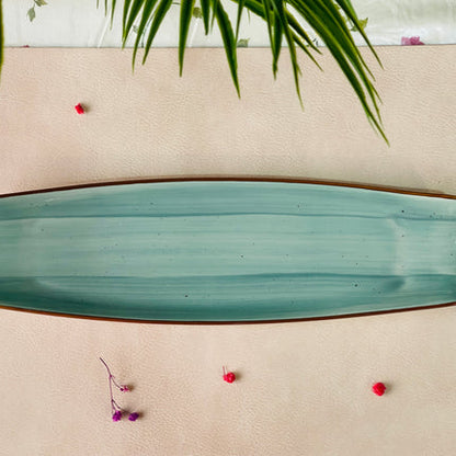 Curved Sushi Platter ( Teal Colorline )