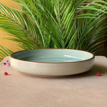 8 inch Deep Classic Plate ( Teal Colorline )