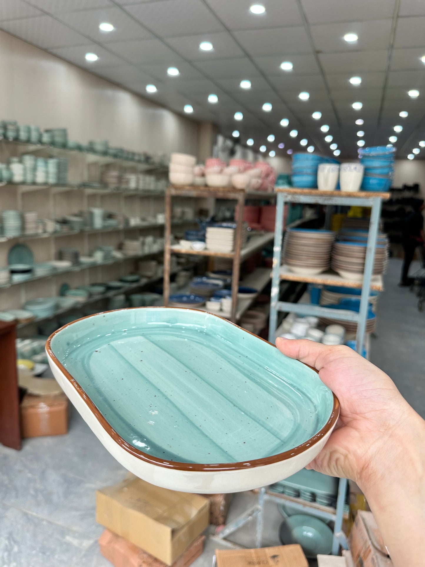 Leftover JP Platter Small ( Teal Colorline )