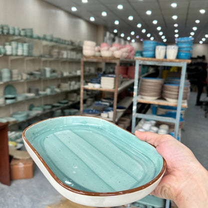 Leftover JP Platter Small ( Teal Colorline )