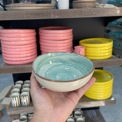 Leftover 4 inch Curved Bowl ( Teal Colorline )