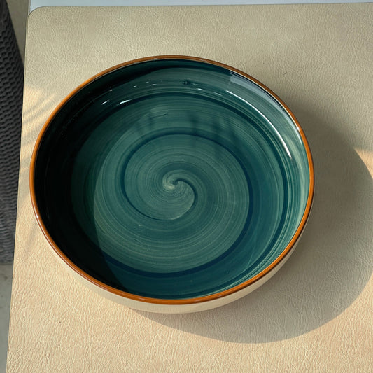 8 inch Deep Classic Plate ( Peacock Green Colorline )