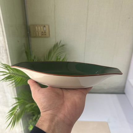 Leftover Pasta dish large 10.2"x 5.5" ( Glossy Dark Green )