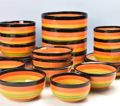 Ceramic rainbow bowl microwave Safe customized colorful stoneware 6 inches bowl