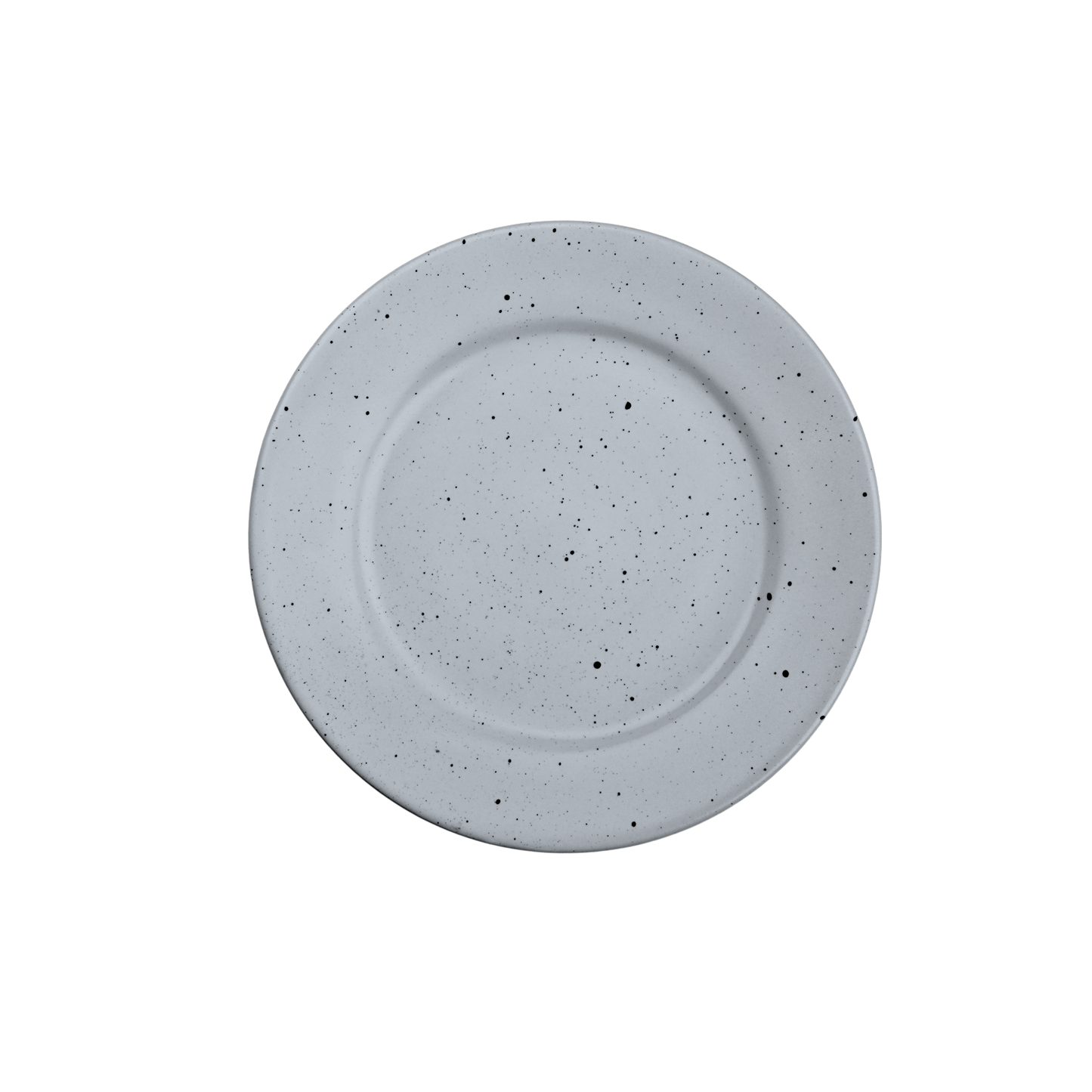 8 inch Flat Plate with Rim ( Grey Matte with Black Specks )