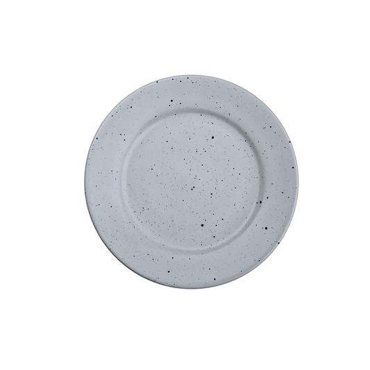 8 inch Flat Plate with Rim ( Grey Matte with Black Specks )