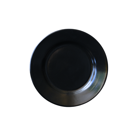 8 inch Flat Plate with Rim ( Textured Black Matte )