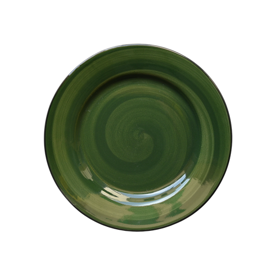 10 inch Flat Plate with Rim ( Dark Green Colorline )