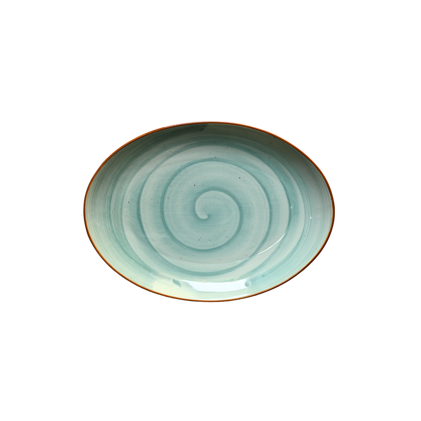 13 inch Rimless Rice Dish ( Teal Colorline )