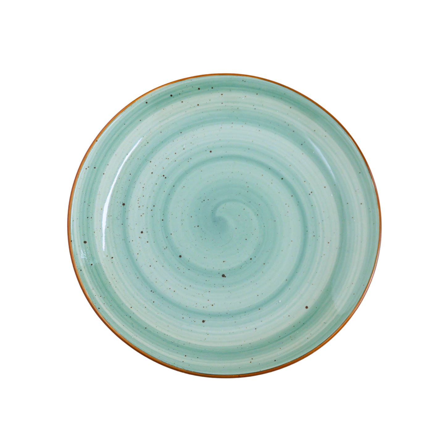 10 inch Rimless Plate ( Firozi Matte with Black Specks )