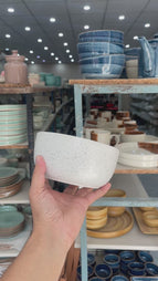 Leftover 6 inch Noodle Bowl ( White Matte with Black Specks )